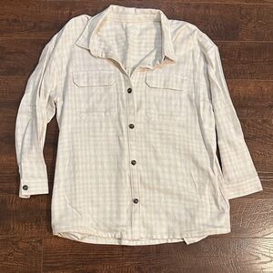 Wonder Nation Cream Plaid Blouse Size XL